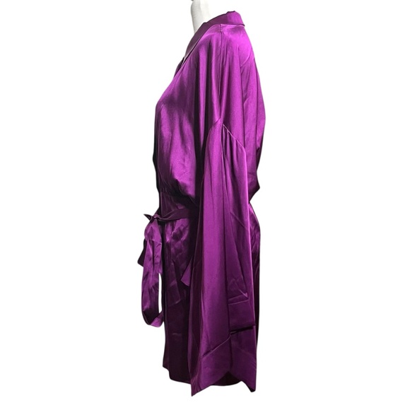 Retrofete NWT Scottie Dress Women’s Size XL Deep Purple Silk Satin Dolman Sleeve - Picture 5 of 11
